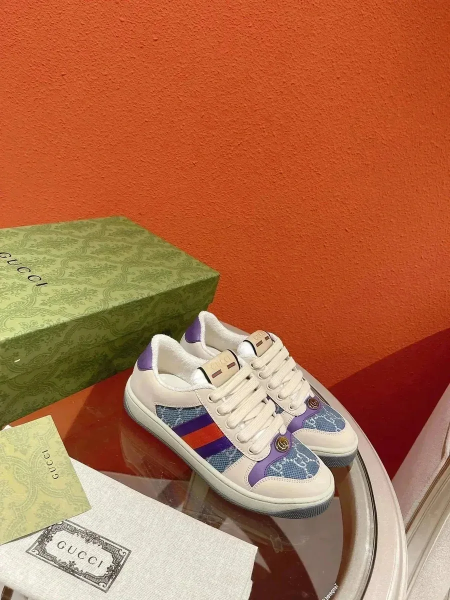 Gucci Gucci Ace Purple/Blue/Red Stripe Sneakers Multicolor