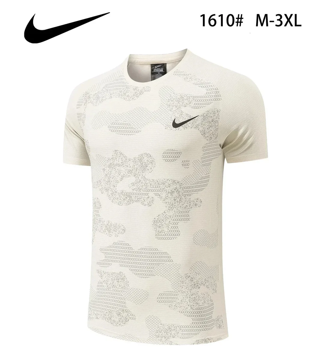 Nike Nike Camo Print T-Shirt Beige T-Shirts Beige - 1