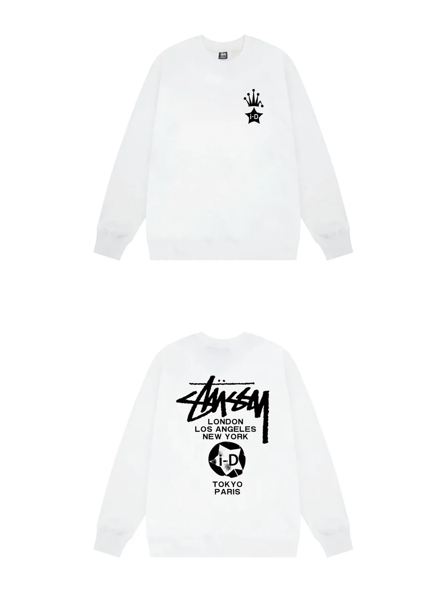 Stussy Stussy Stüssy Crown White Crewneck Sweatshirt White - 1