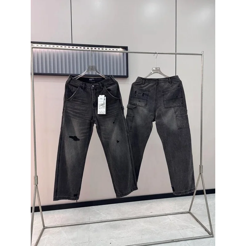 Other Distressed Straight Leg Jeans in Dark Grey Grey - 1