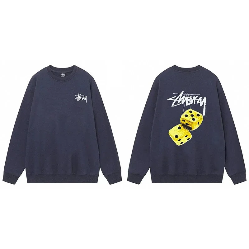 Stussy Stussy Dice Print Crewneck Sweatshirt Navy Navy - 1