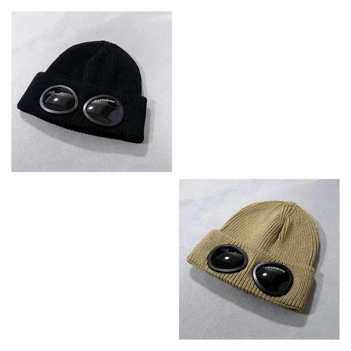 CP Company CP Company Goggle Beanie Black + Khaki Black - 1