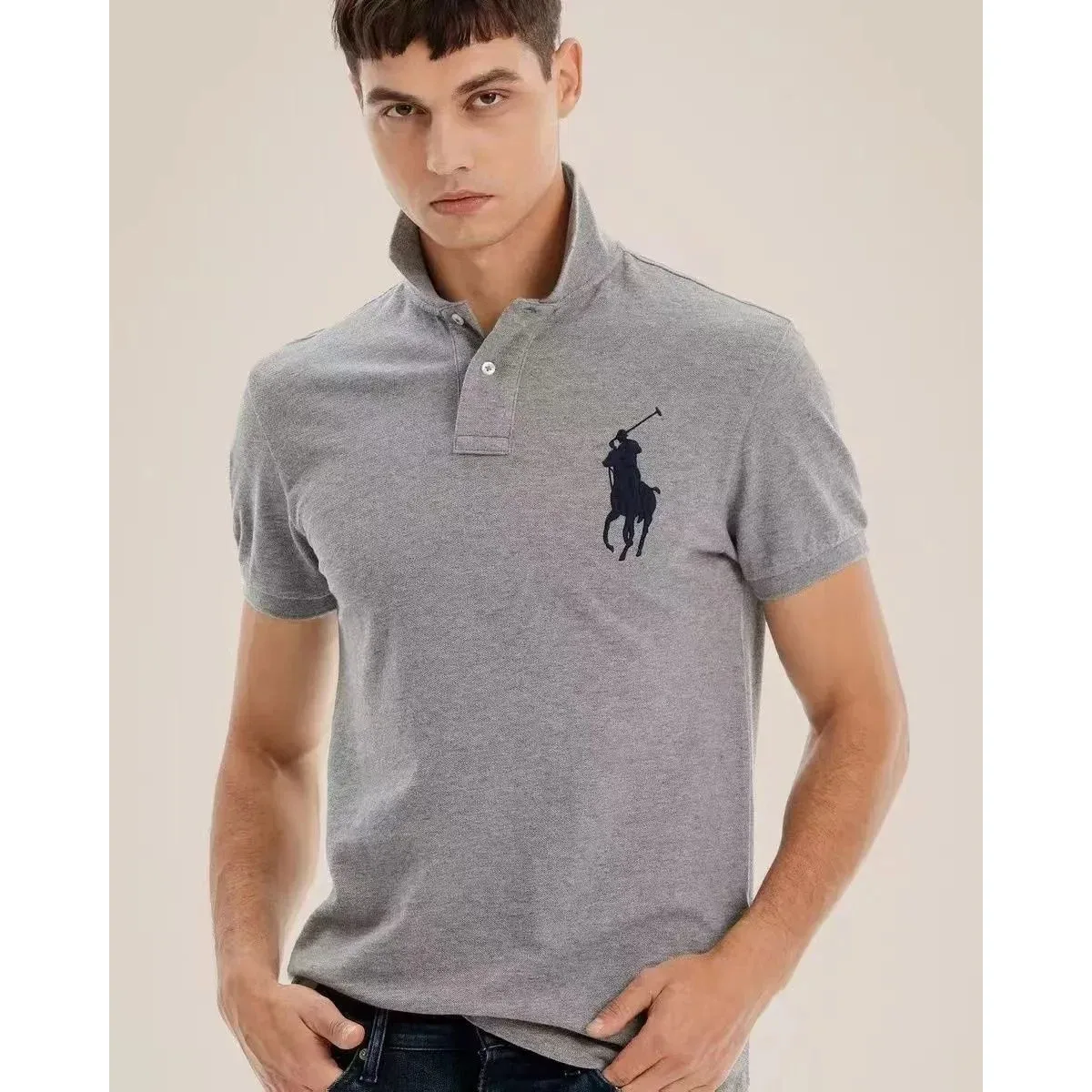 Polo Ralph Lauren Polo Ralph Lauren Polo大马灰色黑标 T-Shirts Grey - 1