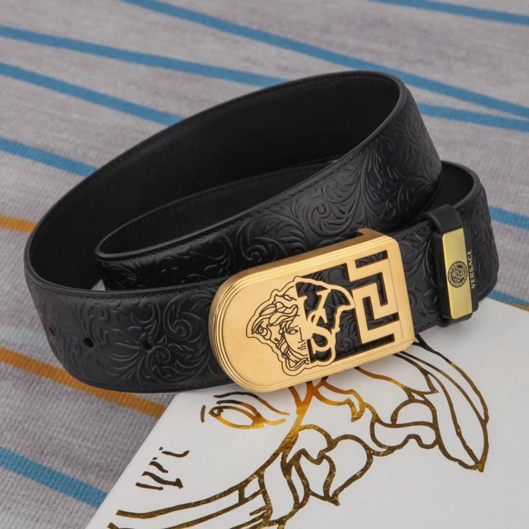 Versace Versace Medusa Head Belt Black Gold Belt Black - 1