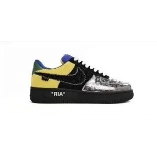 Nike Nike Air Force 1 Black Metallic Silver Sneakers Black - 1