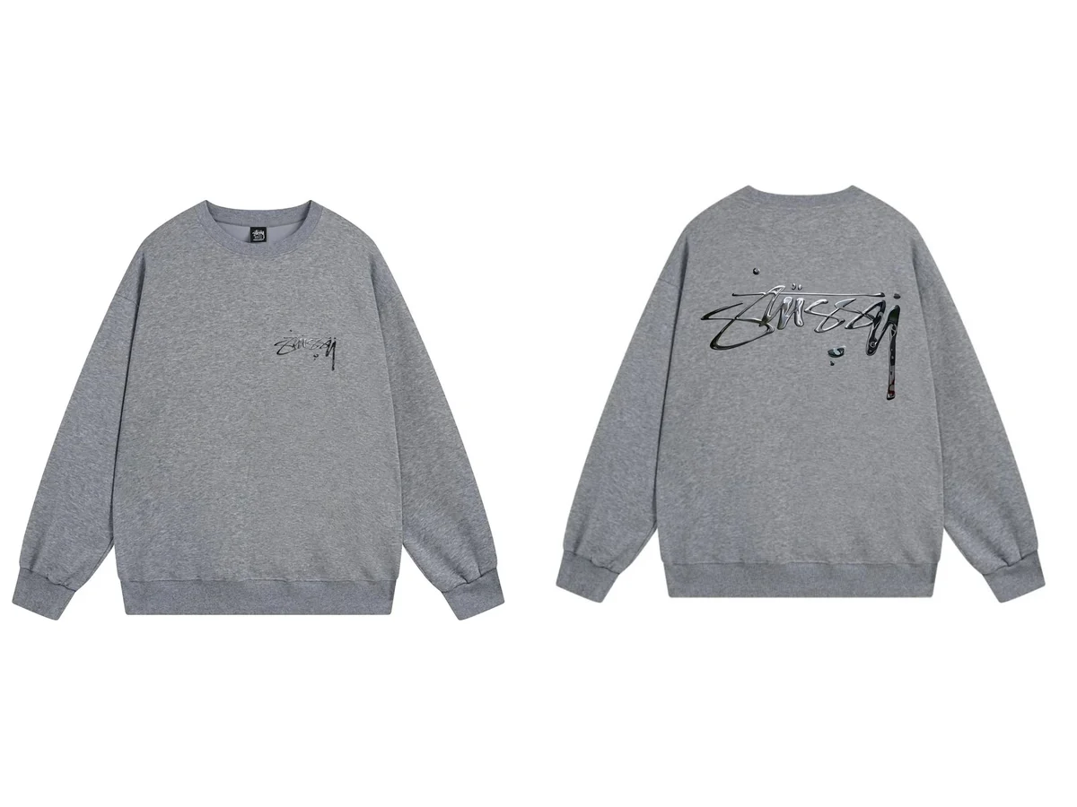 Stussy Stussy Stüssy Oversized Grey Sweatshirt Grey - 1