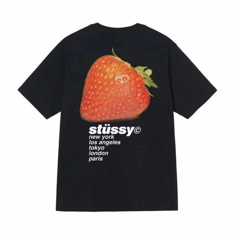 Stussy Stüssy Black Strawberry T-Shirt Black - 1