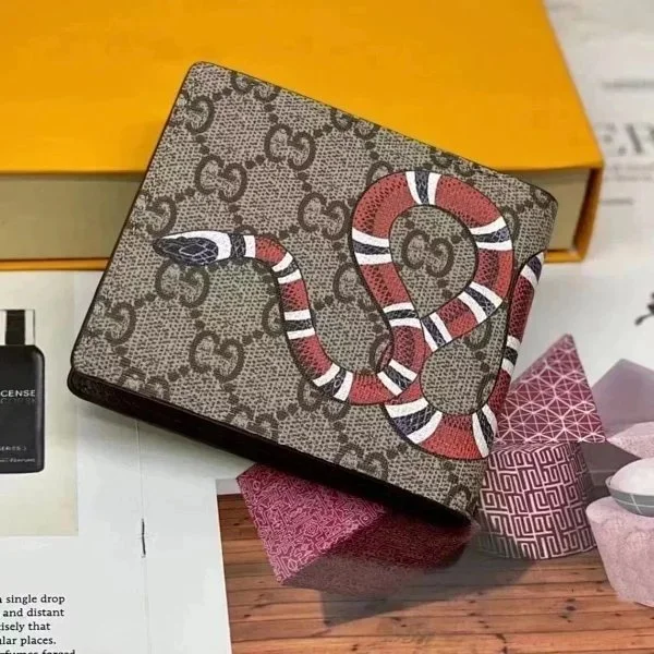 Gucci Gucci GG Supreme Snake Wallet Brown Brown - 1
