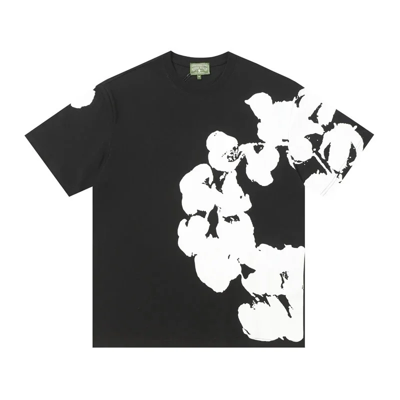 Other Black White Floral Print T-Shirt Black - 1