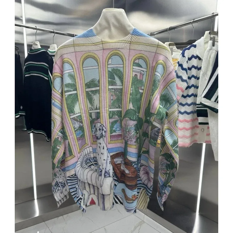 Other Unisex Printed Knit Sweater with Dalmatian Design Multicolor - 1