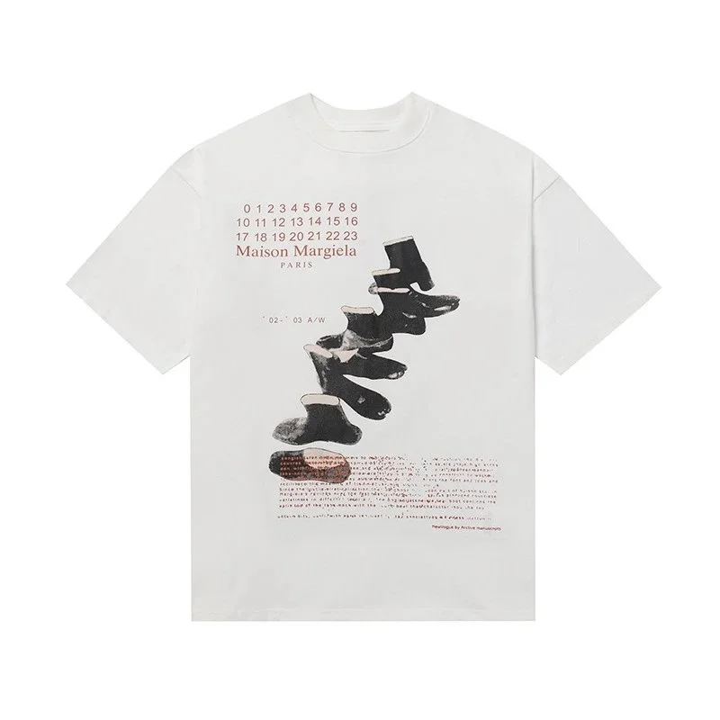 Maison Margiela Maison Margiela White Tabi Print T-Shirt White - 1