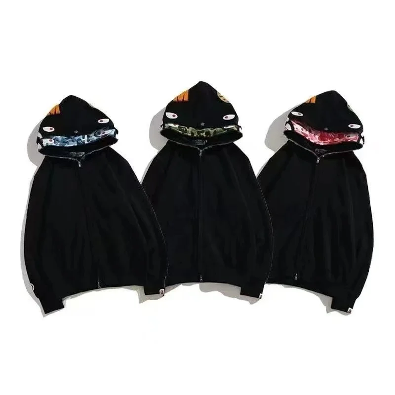 A Bathing Ape A Bathing Ape BAPE STA Black with Colorful Inner Hoodie Jacket Black - 1