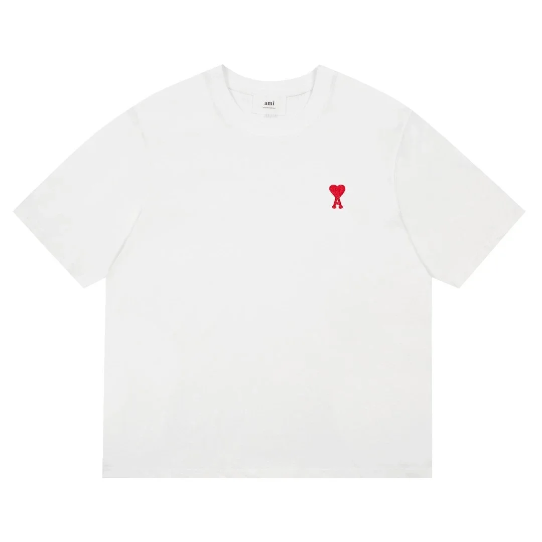 Ami Paris AMI White Heart Logo T-Shirt White - 1