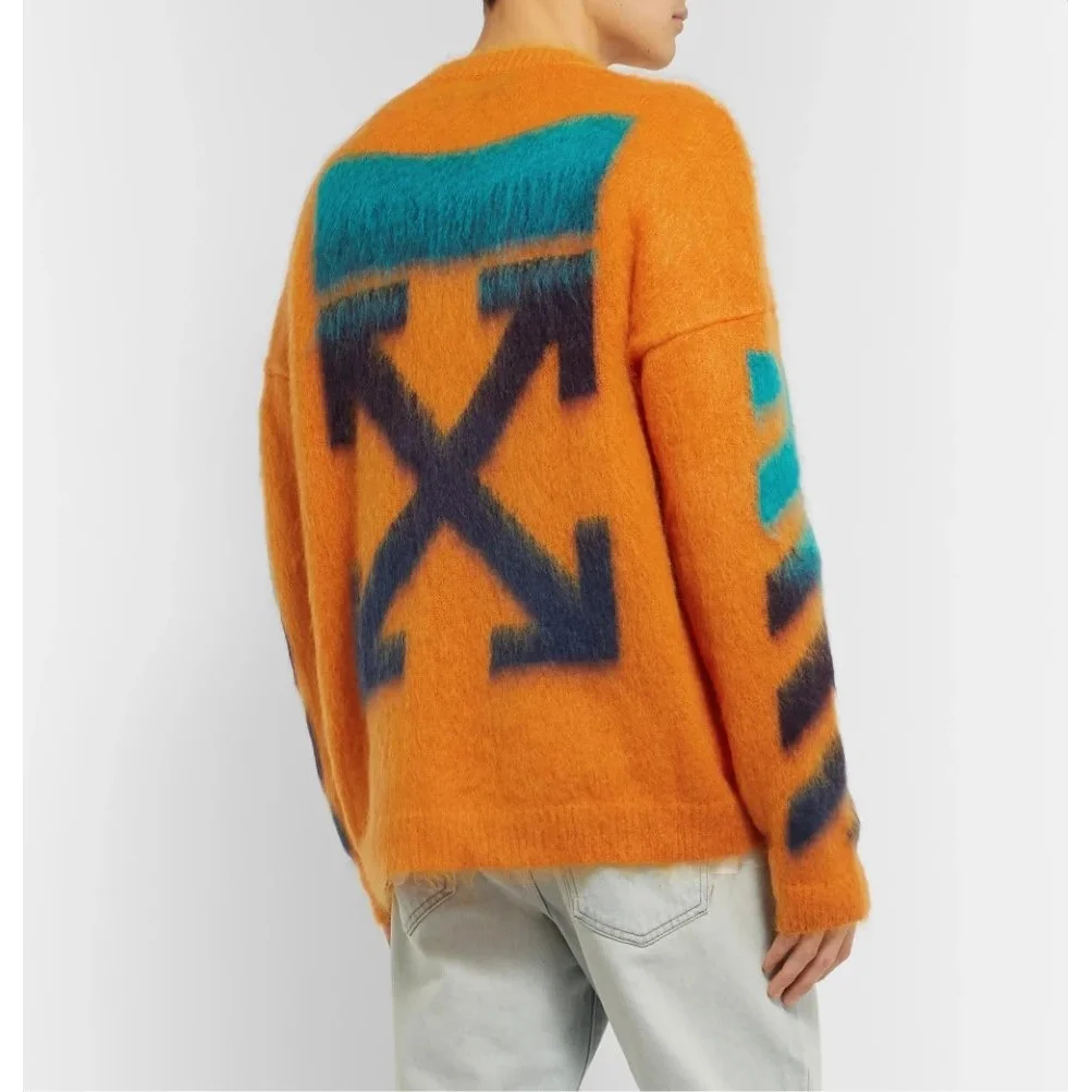Off-White Off-White Arrow Orange/Teal Mohair Sweater Orange - 1