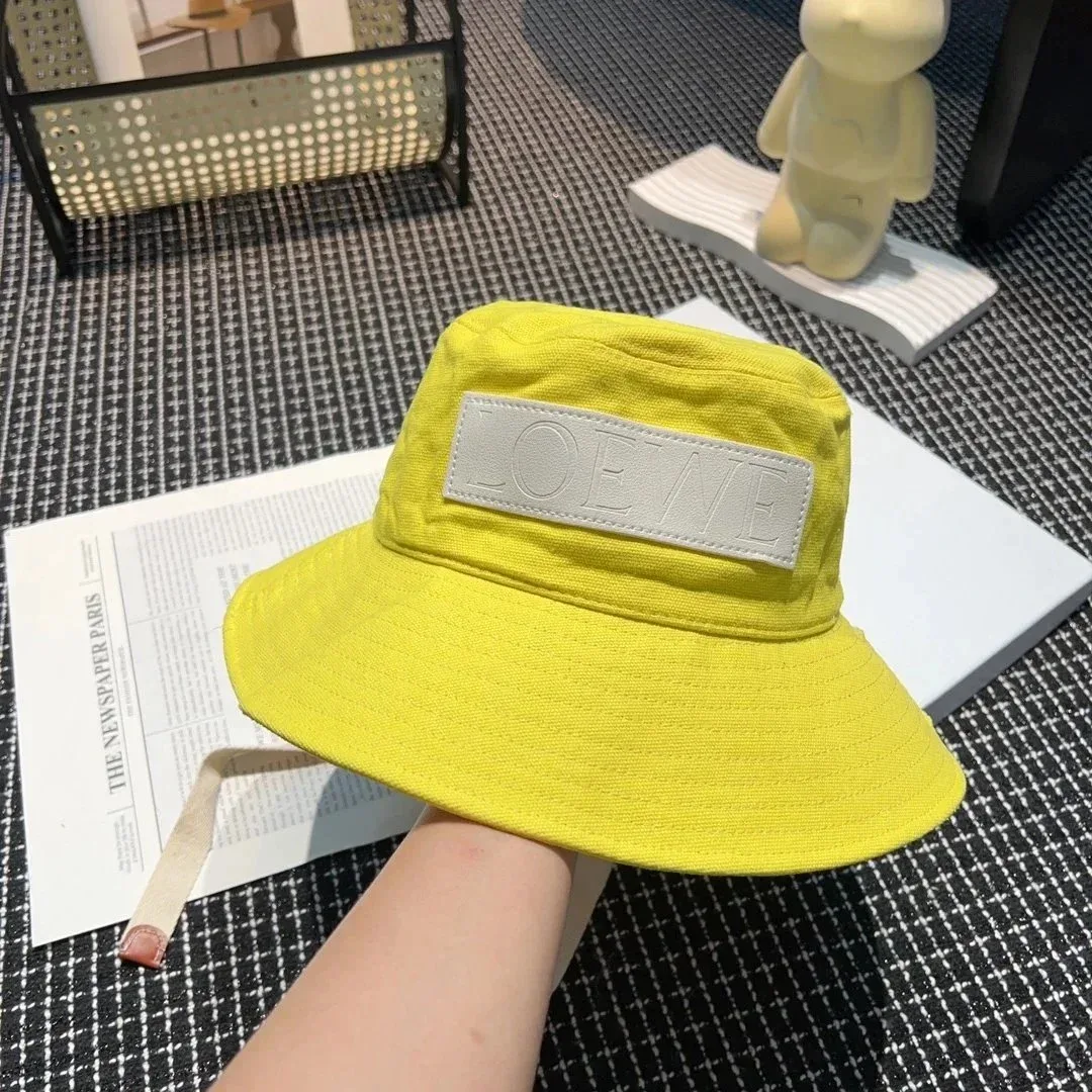 Loewe Loewe Yellow Canvas Bucket Hat with Embossed Logo Yellow - 1