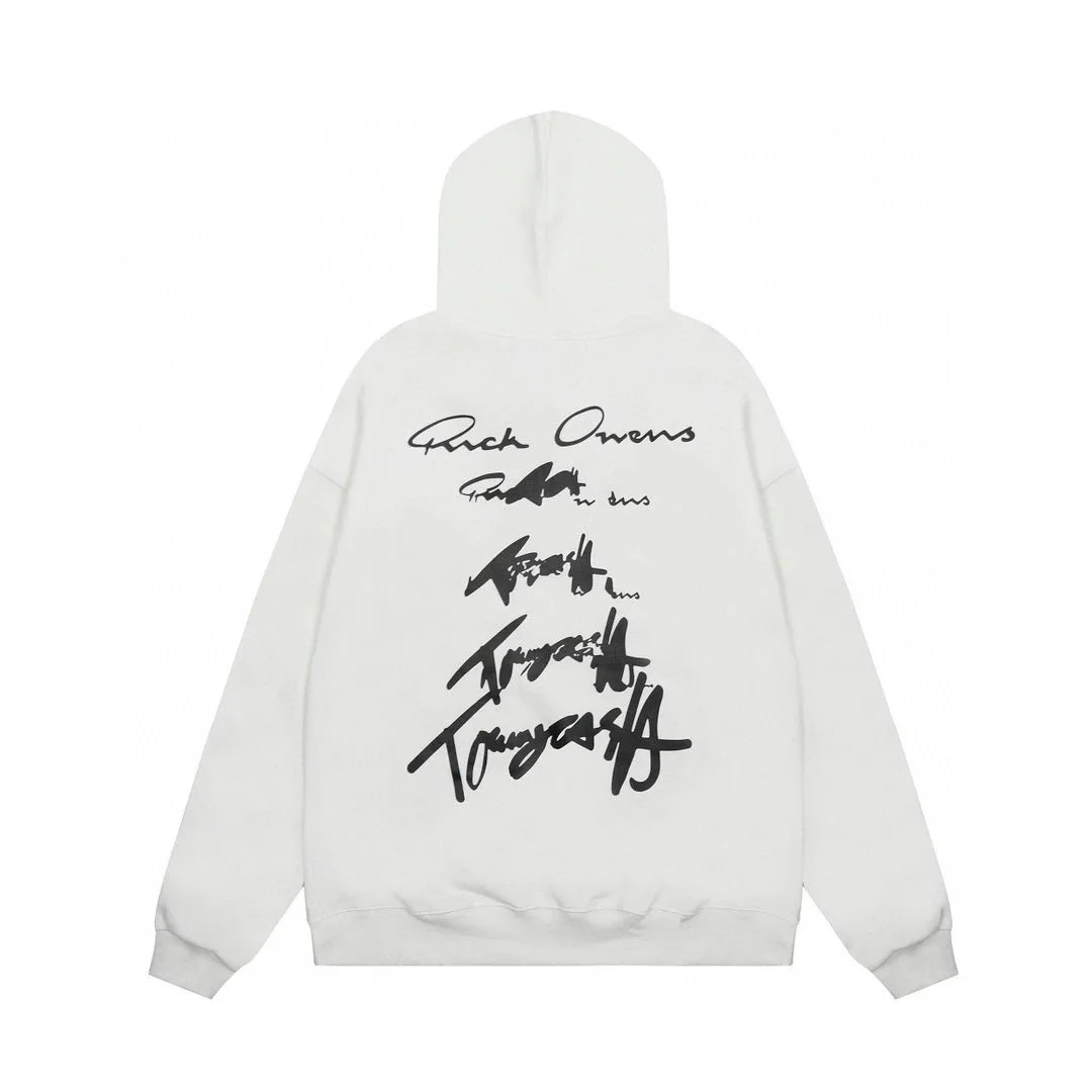 Rick Owens Rick Owens Signature Hoodie White White - 1