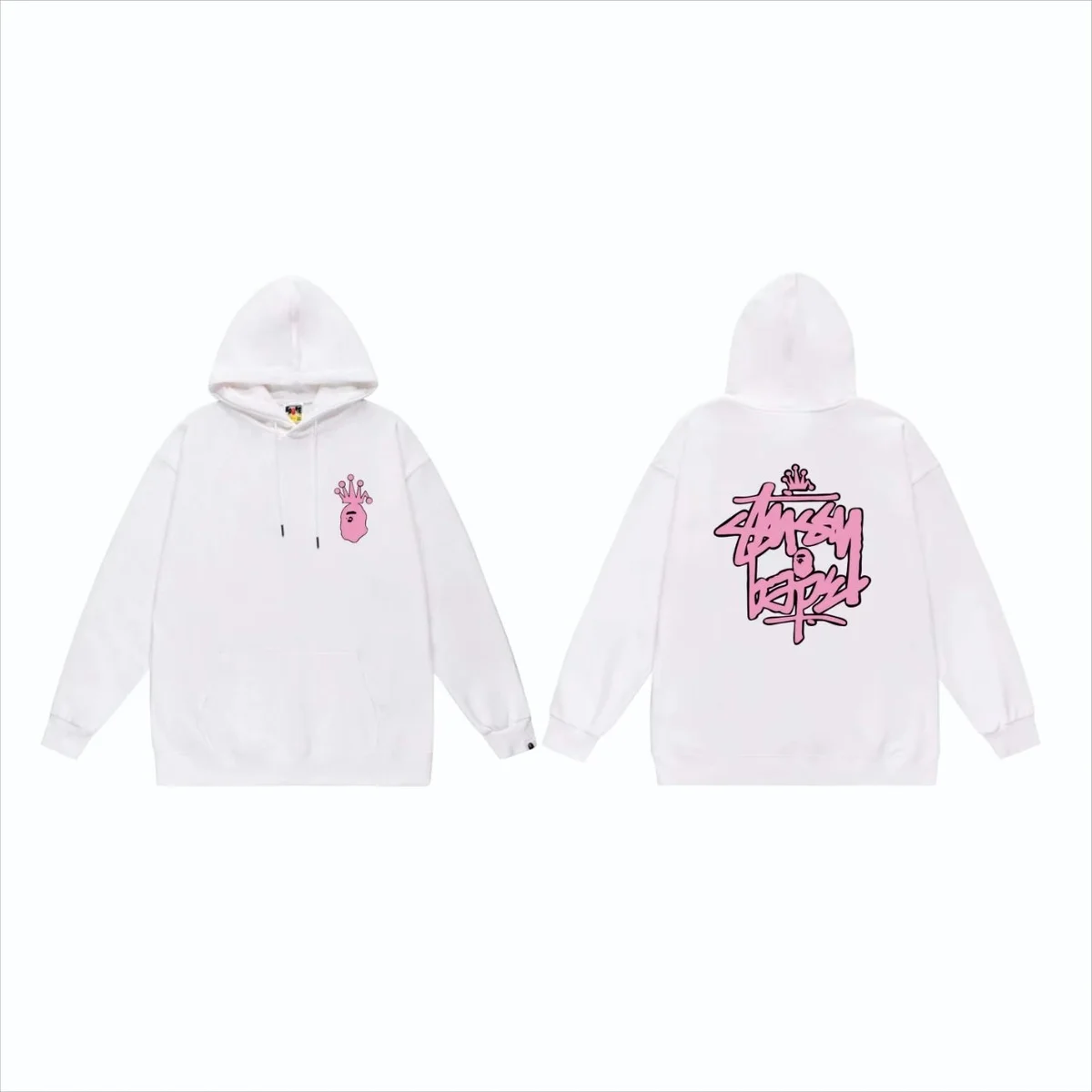 A Bathing Ape A Bathing Ape BAPE STA White Pink Hoodie White - 1