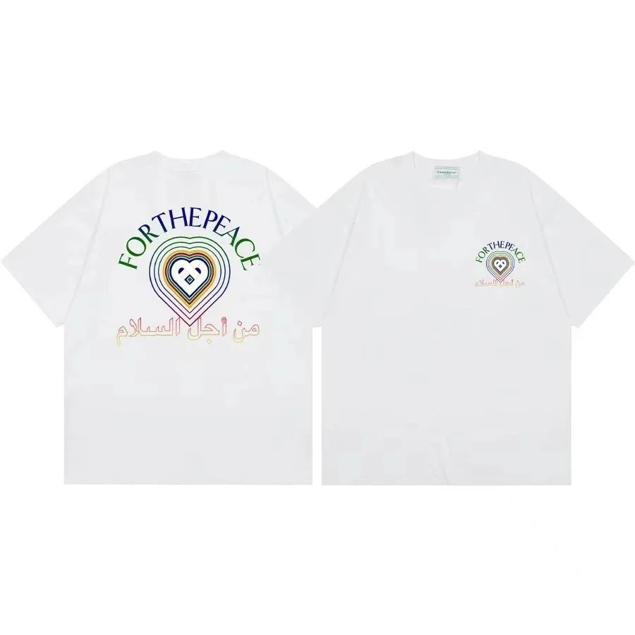 Other Unisex FOR THE PEACE White Graphic T-Shirt White - 1