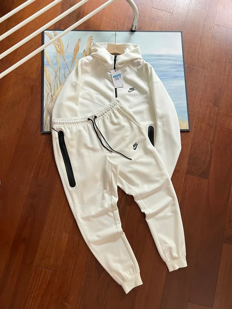 Nike Nike Tech Fleece White/Black Tracksuit Set White - 1