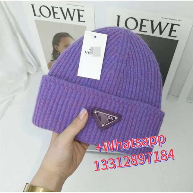 Prada Prada Dark Violet Wool Beanie Hat Purple - 1