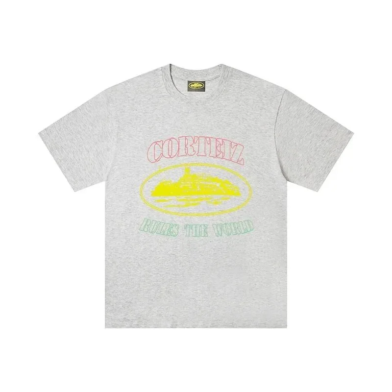 Corteiz Cortez Rules The World Grey T-Shirt Grey - 1