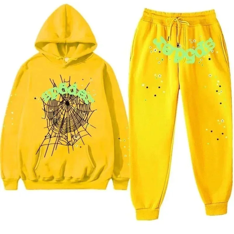 Other Unisex Yellow Spider Web Co-ord Set Yellow - 1