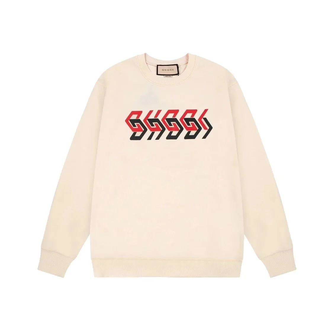Gucci Gucci Interlocking G Cream/Red-Black Logo Sweatshirt Cream