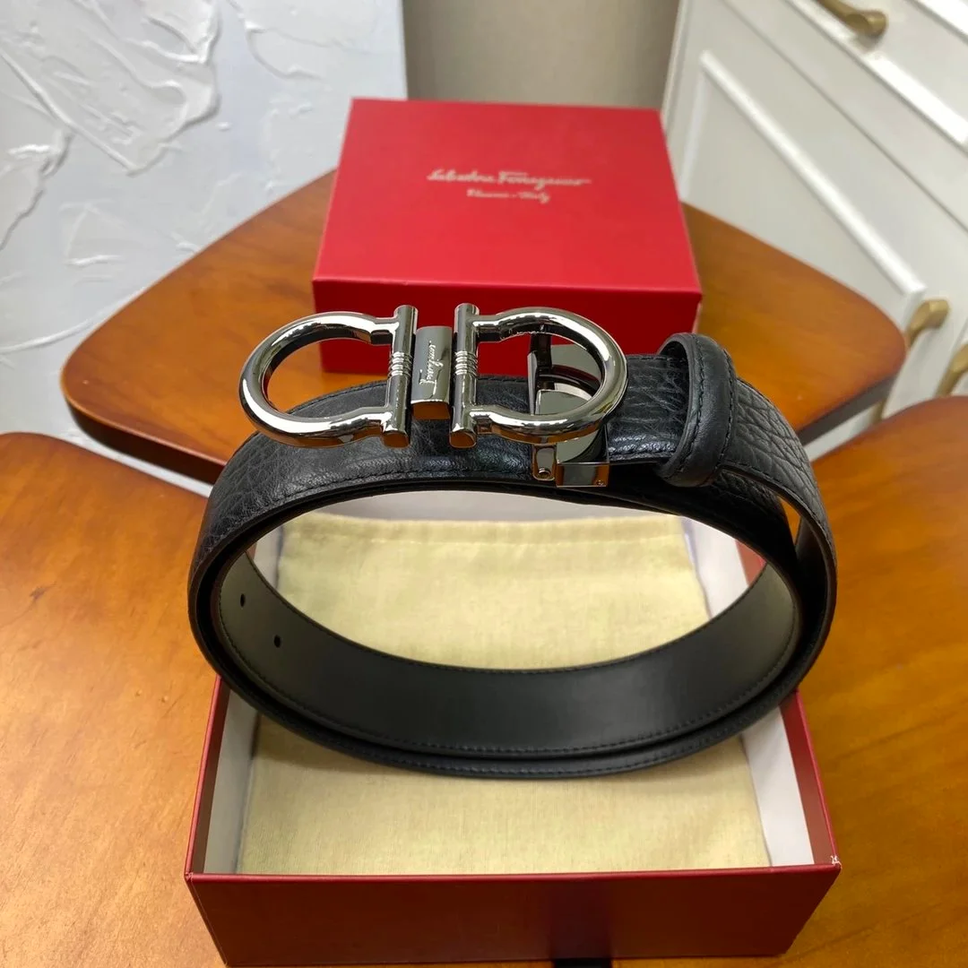 Salvatore Ferragamo Salvatore Ferragamo Gancini Black Belt Black - 1