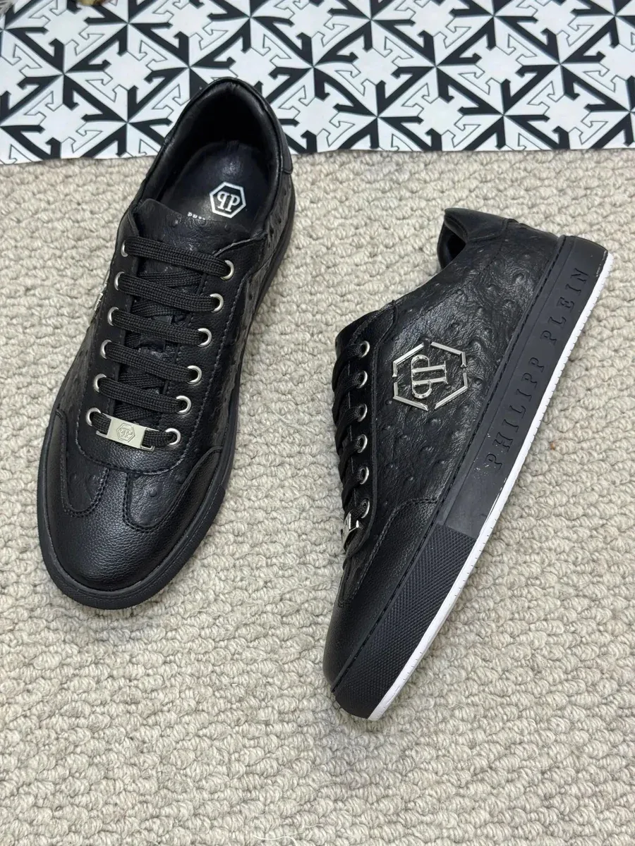 Philipp Plein Philipp Plein Black Ostrich Leather Sneakers Black - 1