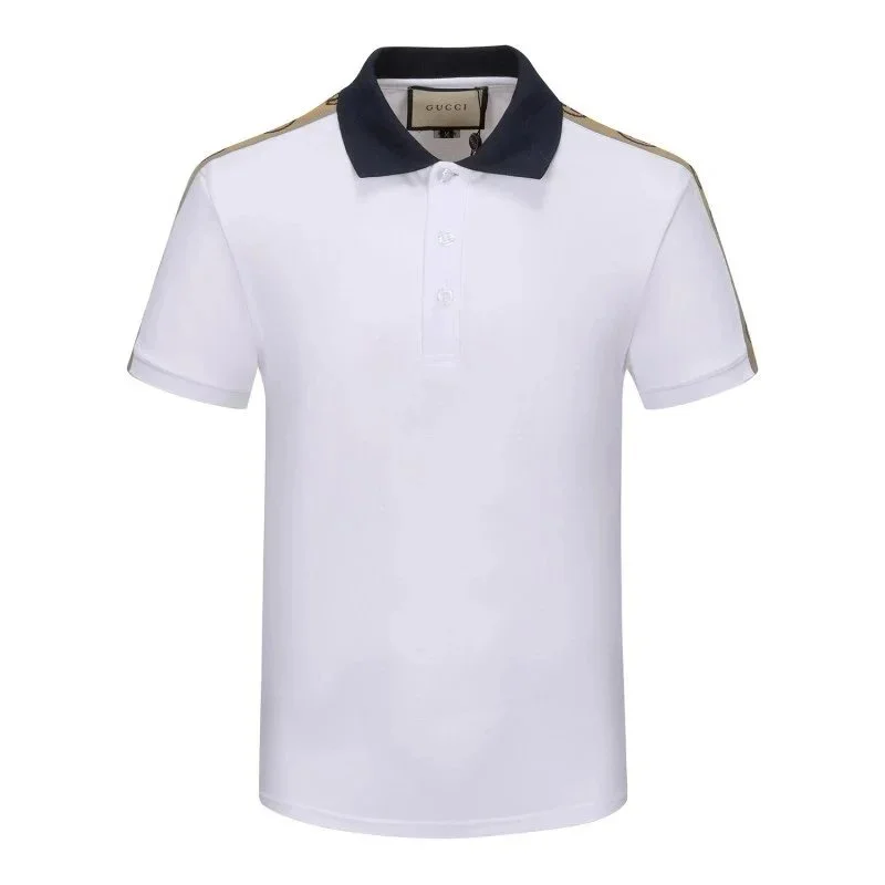 Gucci Gucci White Polo Shirt with Navy & Gold Accents White - 1