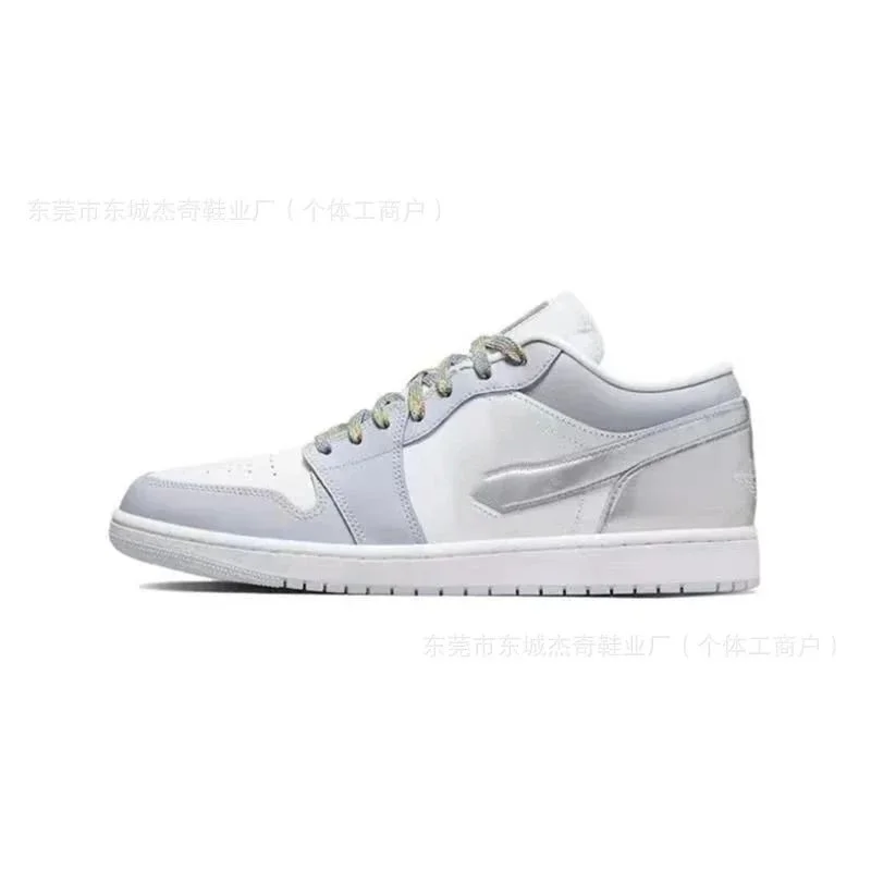 Nike Nike Air Jordan 1 Low 'Silver Swoosh' Sneakers Silver - 1
