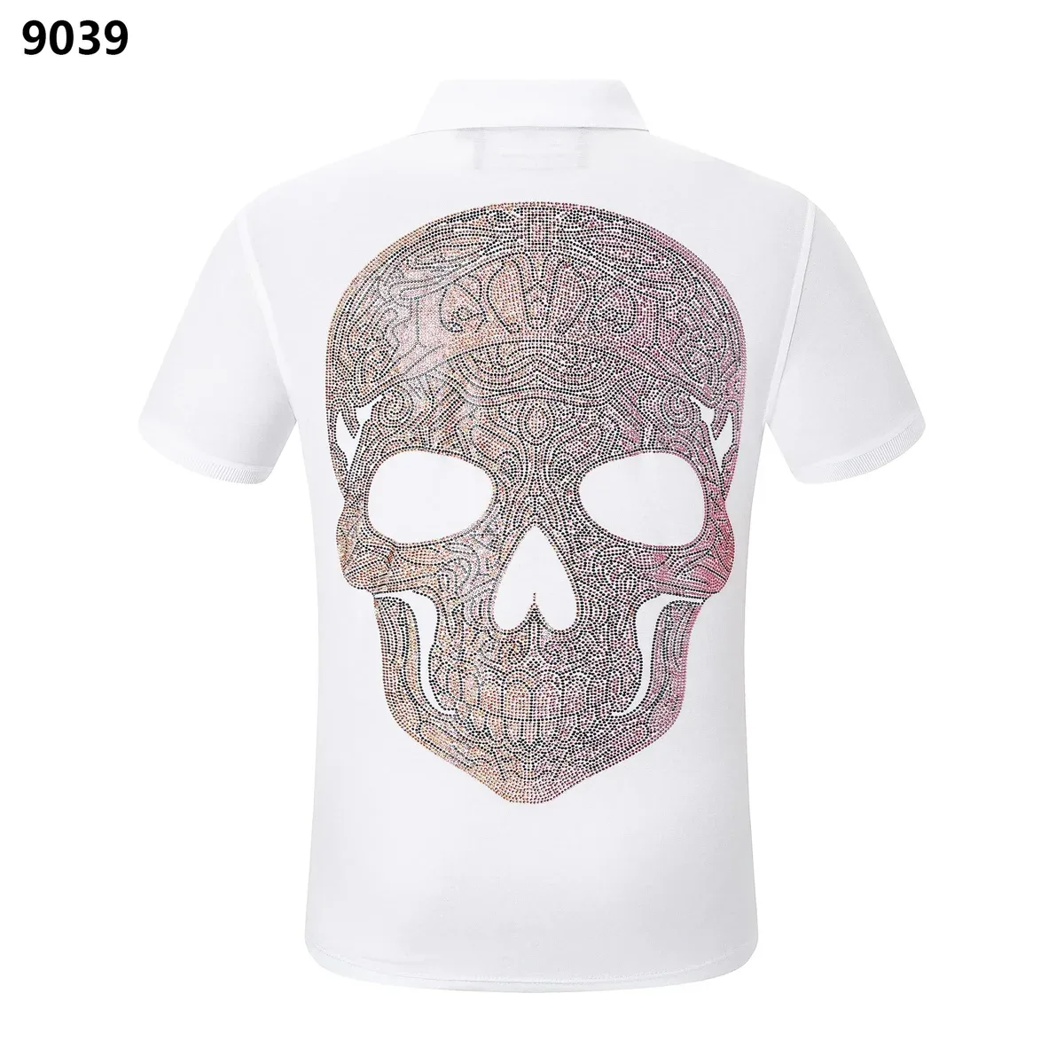 Other White Skull Print Polo Shirt 14 White White - 1