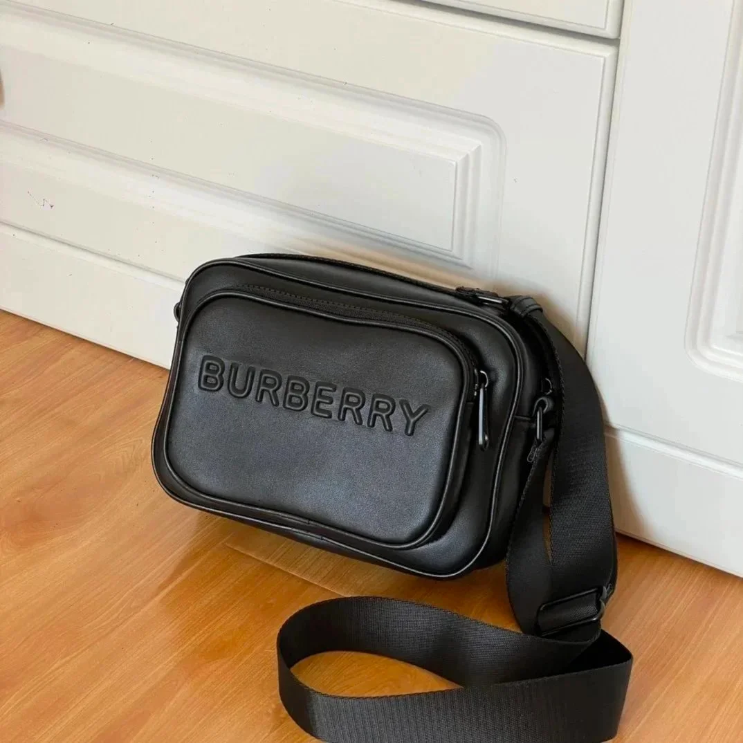Burberry Burberry Black Logo Embossed Crossbody Bag Black - 1
