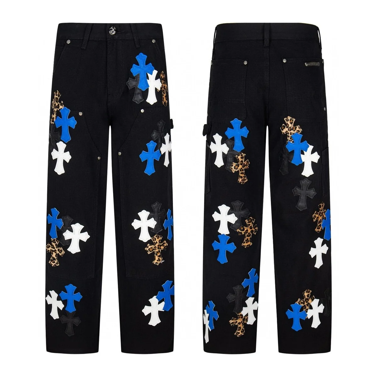 Chrome Hearts Chrome Hearts CH Cross Multi-Color Patch Trousers Black
