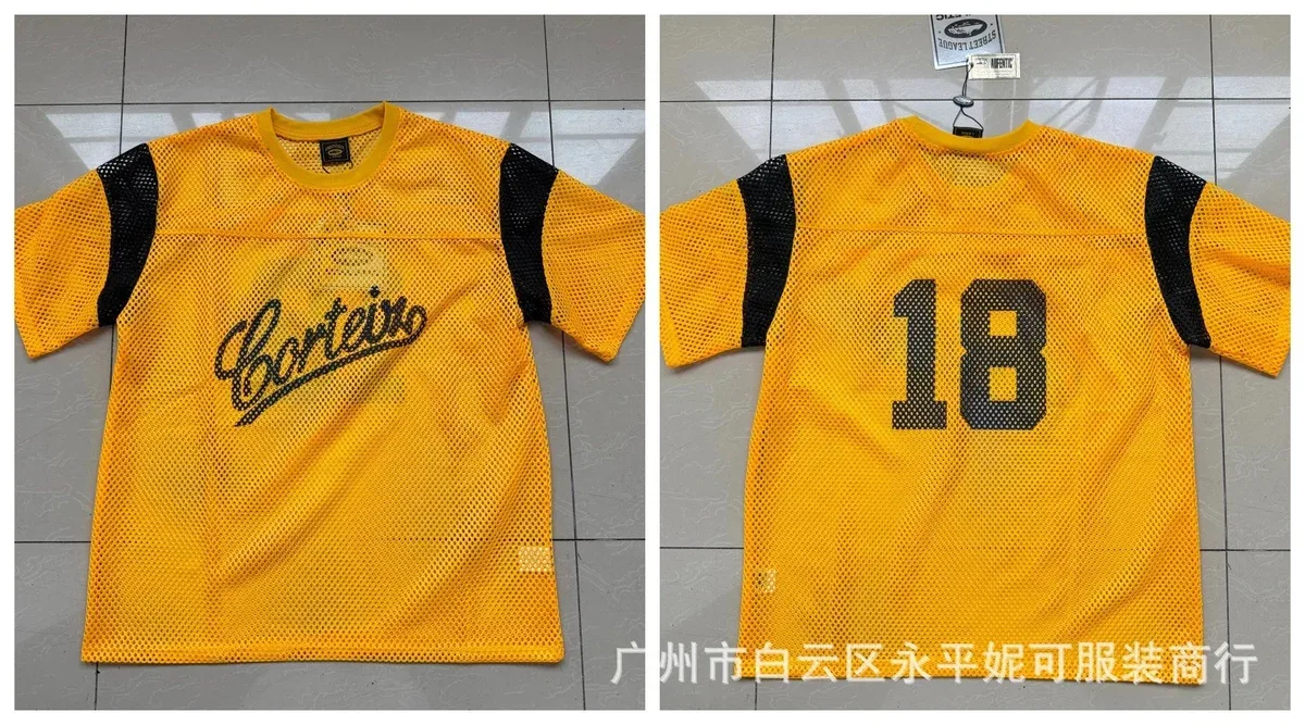 Corteiz Corteiz Mesh Yellow Jersey T-Shirt Yellow - 1