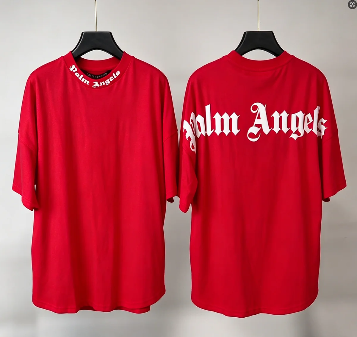 Palm Angels Palm Angels Red 'Palm Angels' Logo T-Shirt Red - 1