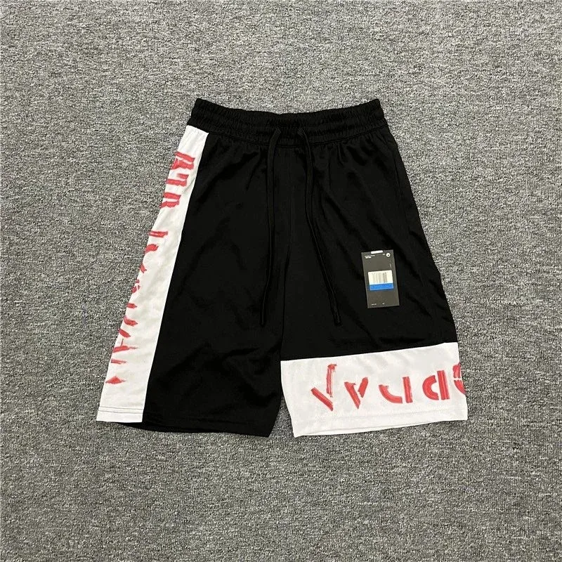 Other Black and White Letter Print Shorts Black - 1