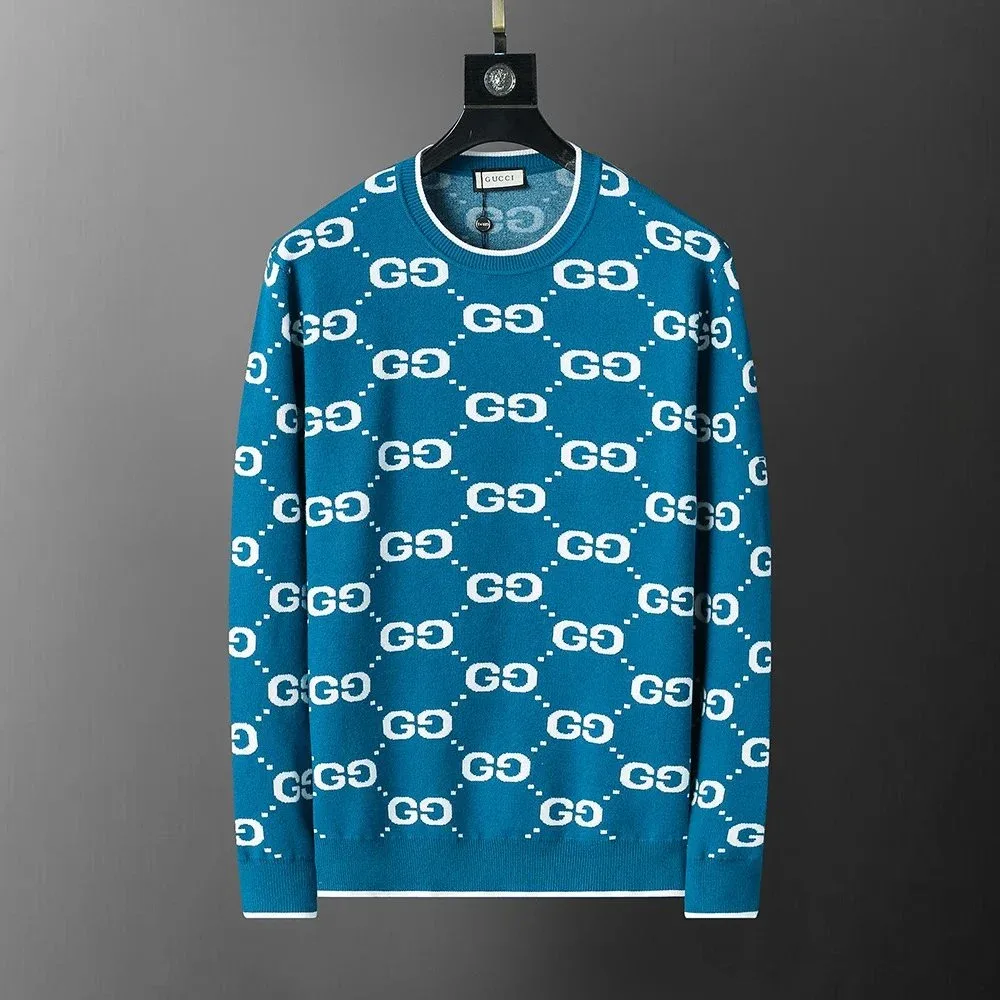 Gucci Gucci GG Logo Knit Sweater Blue Blue - 1