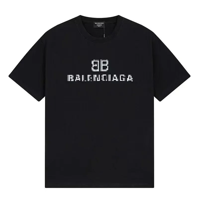 Balenciaga Balenciaga Black Pixelated BB Logo T-Shirt Black