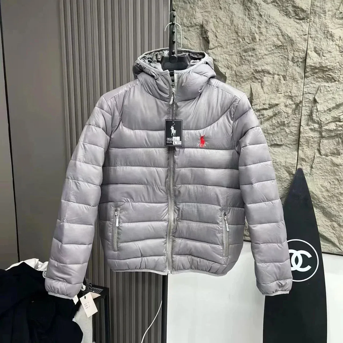 Polo Ralph Lauren Polo Ralph Lauren Grey Hooded Puffer Jacket Grey - 1