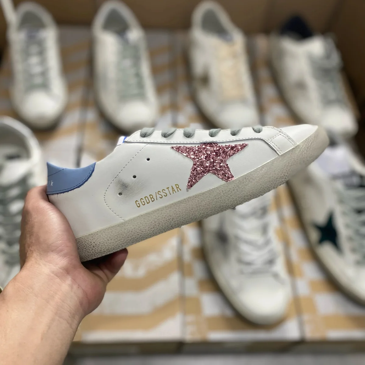 Golden Goose Golden Goose Super-Star Pink Star White Sneakers White - 1