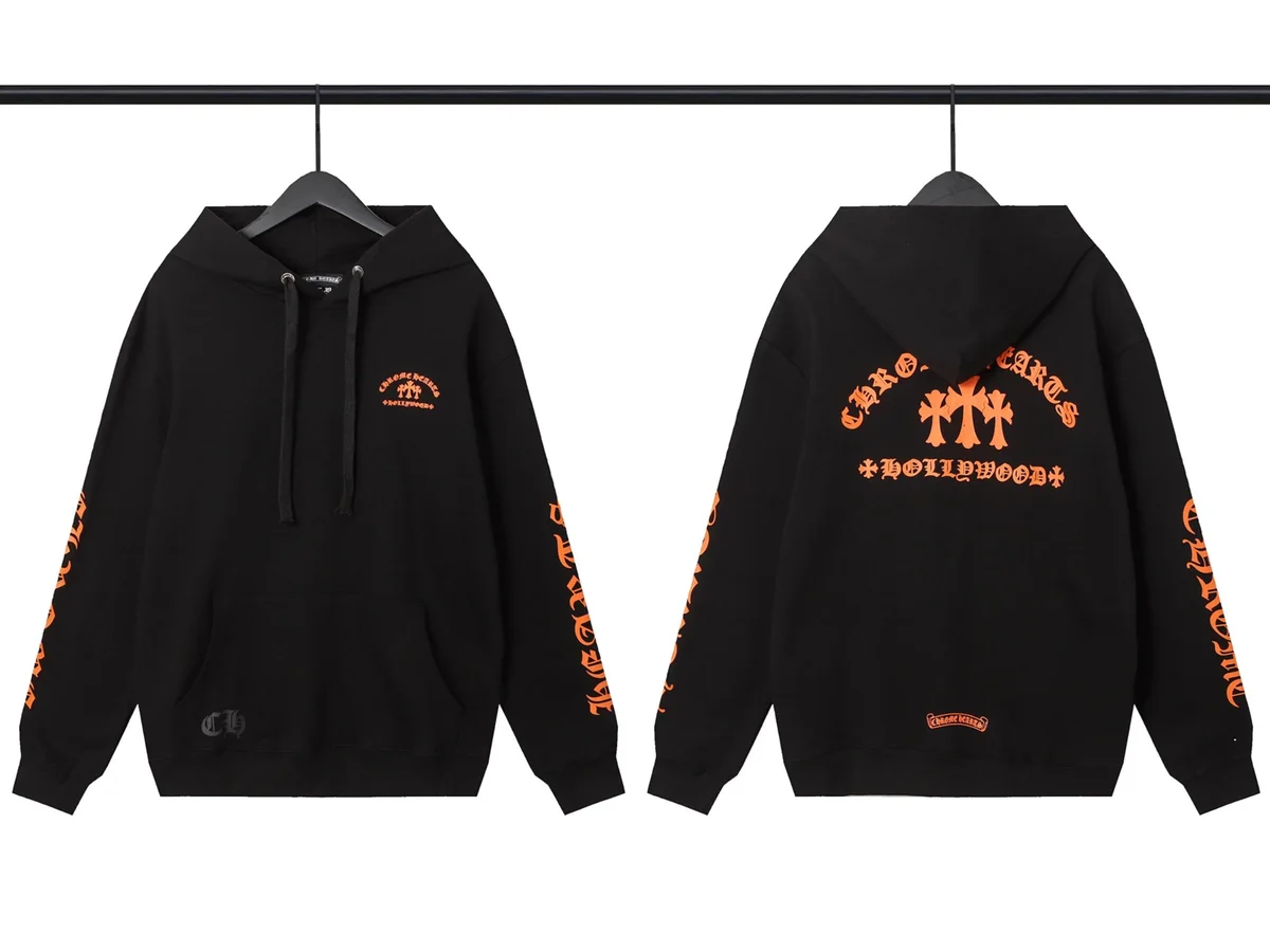 Chrome Hearts Chrome Hearts CH Cross Black Orange Hoodie Black - 1