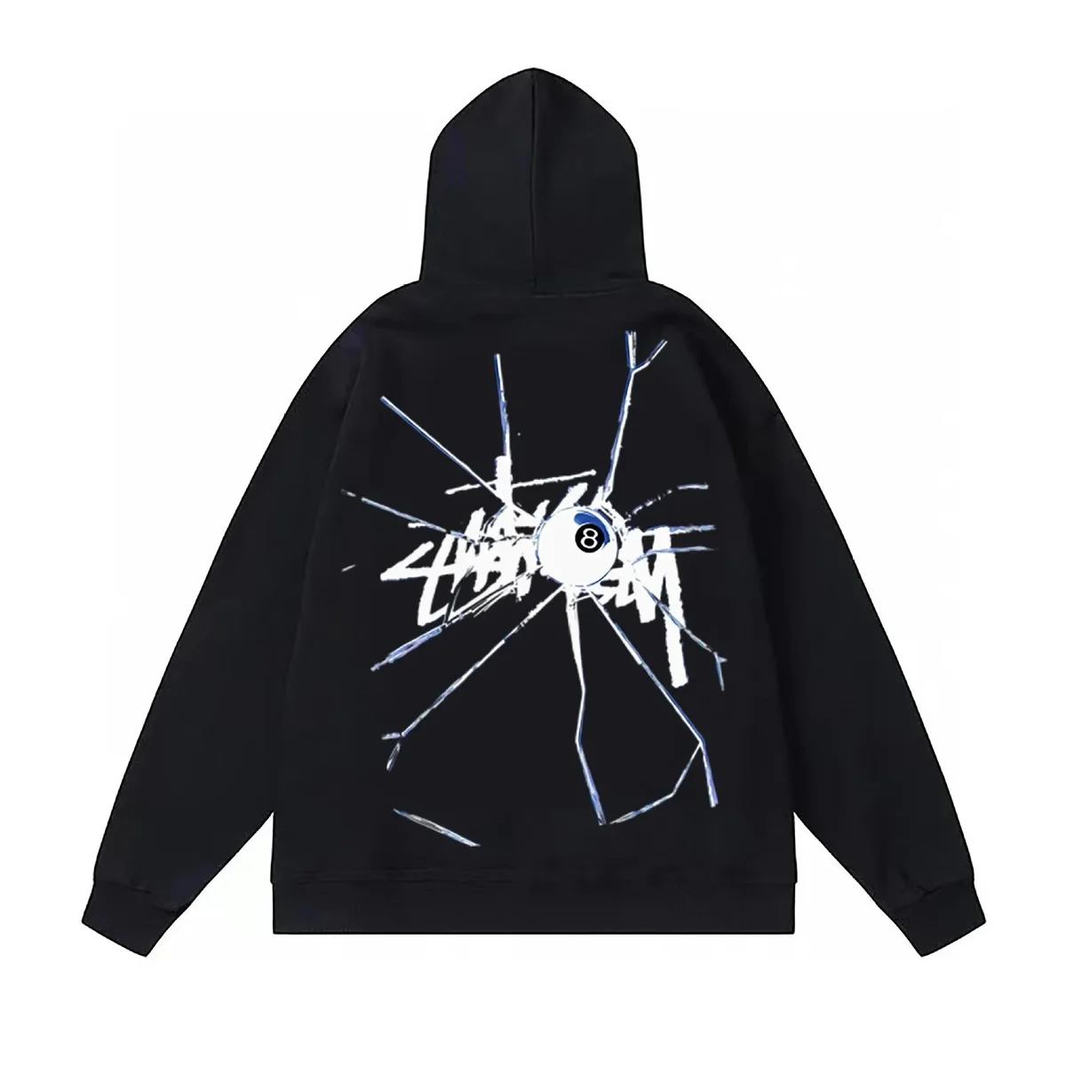 Stussy Stussy Stüssy Black Hoodie with 8-Ball Print Black - 1