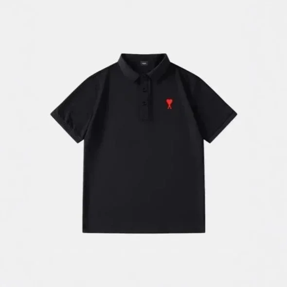 Ami Paris Ami Paris Classic Logo Black Polo Shirt Black - 1