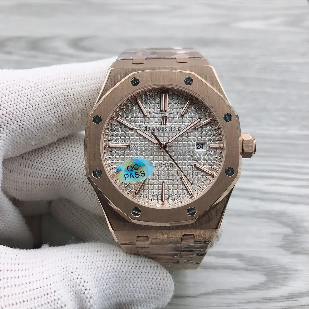 Audemars Piguet Audemars Piguet Royal Oak Rose Gold White Dial Watch Gold - 1