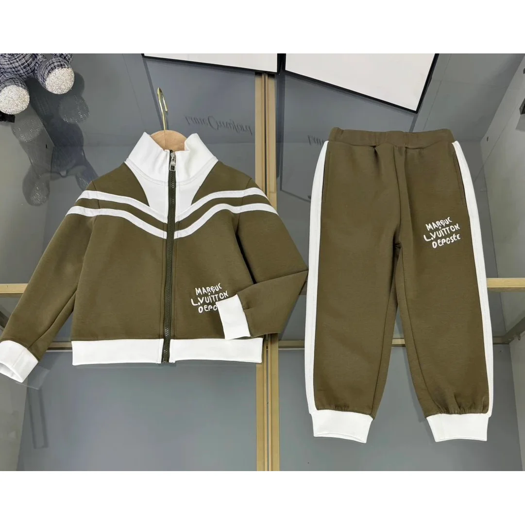 Louis Vuitton Louis Vuitton Olive/White Kids Tracksuit Set UV. Green