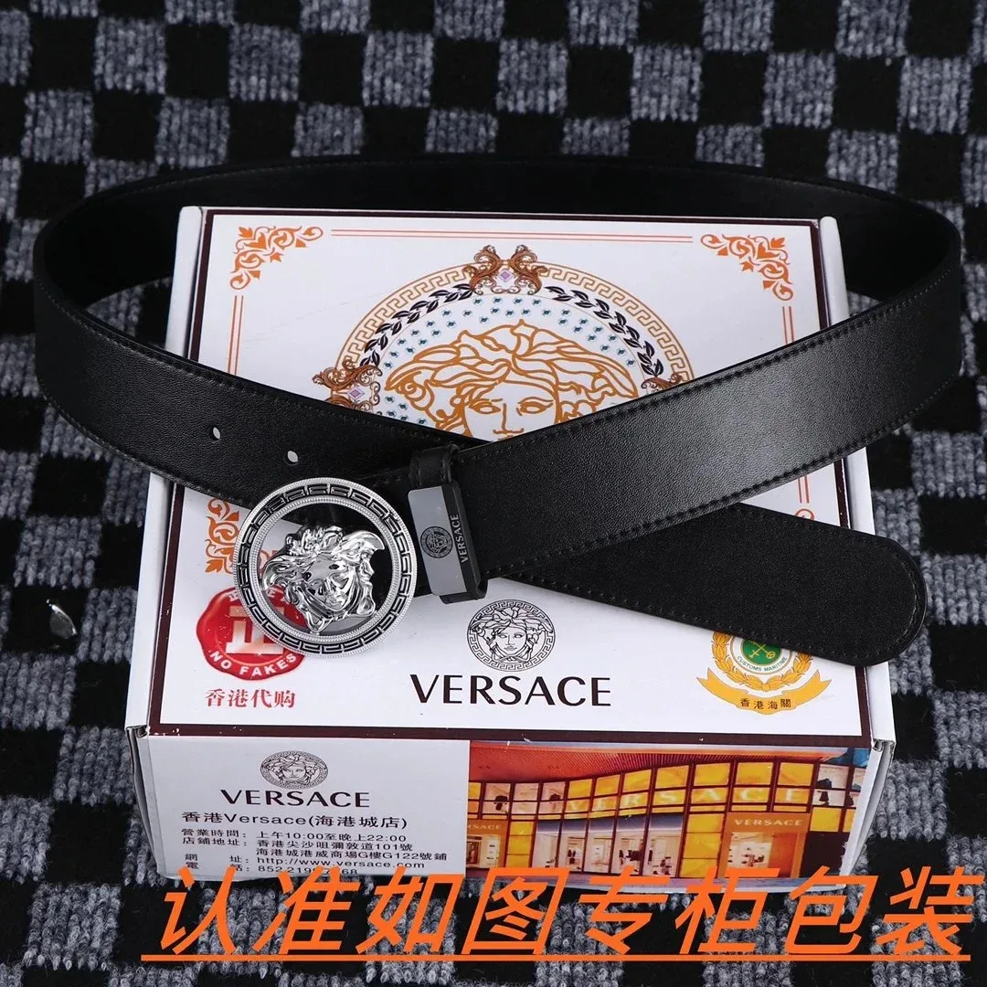 Versace Versace Medusa Black Leather Belt Black - 1