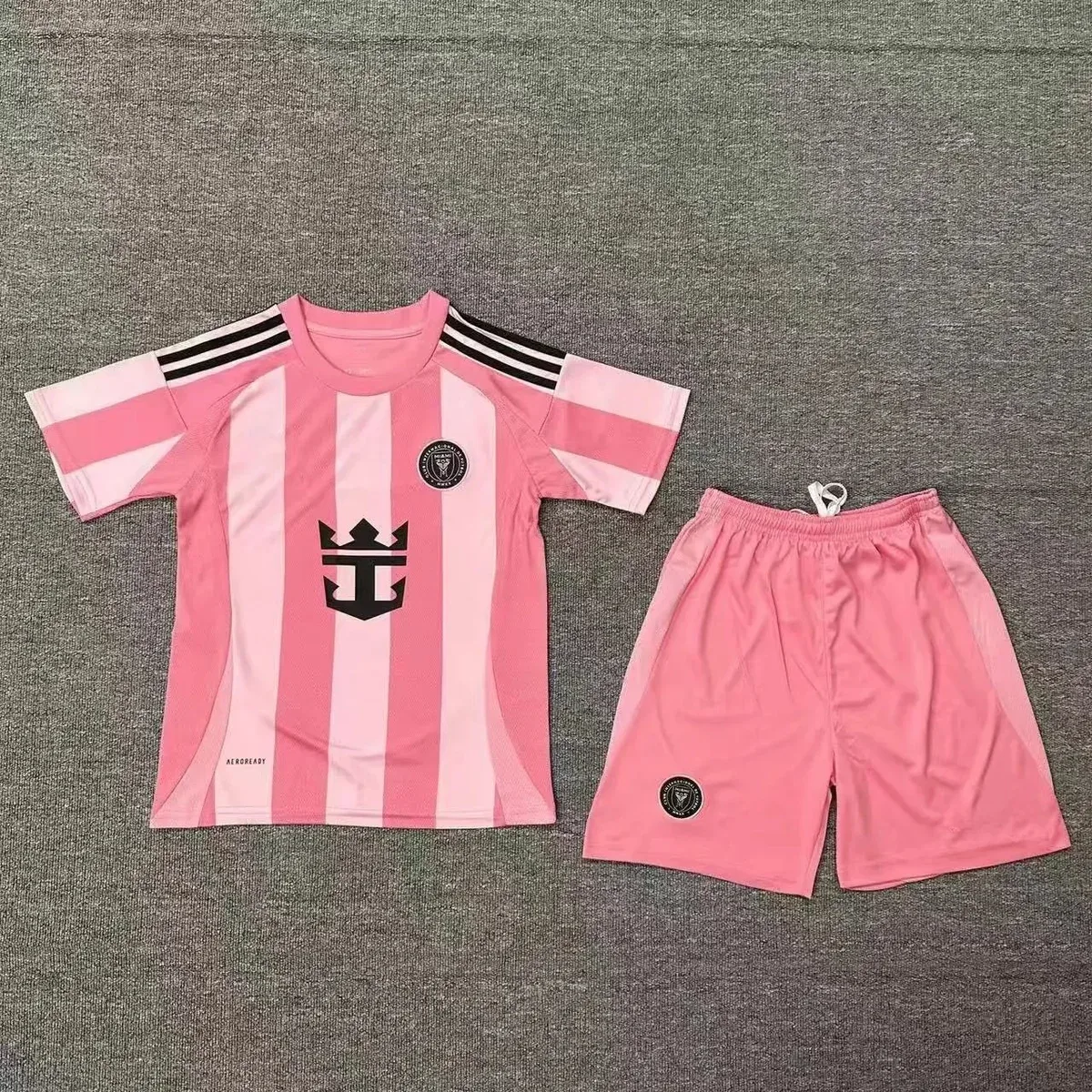 Adidas Adidas Classic Football Pink Striped Jersey & Shorts Set Pink - 1