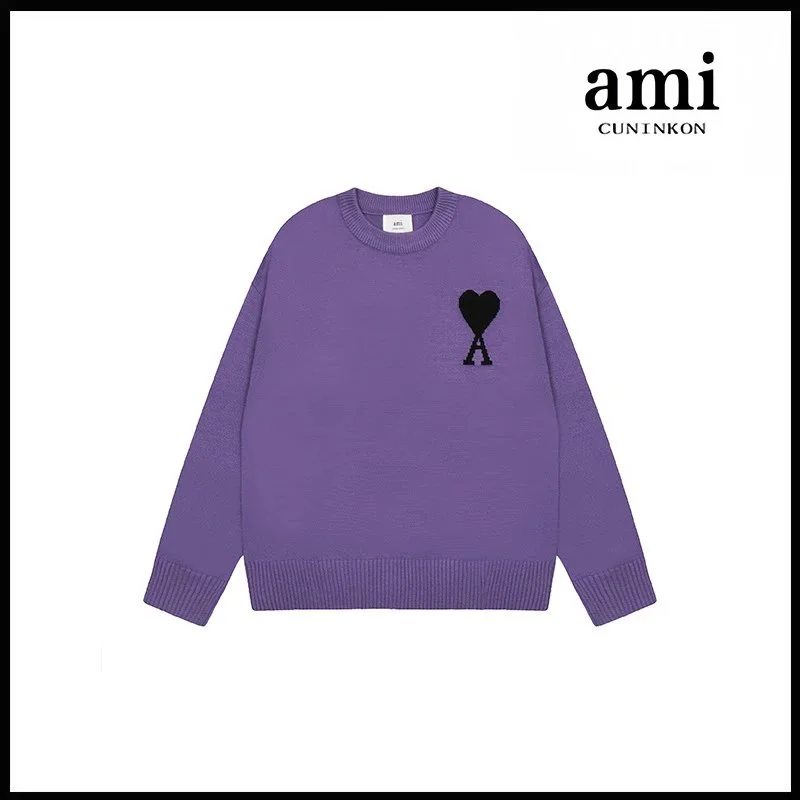Ami Paris AMI 2115圆领提花款款 Purple Sweater Purple - 1
