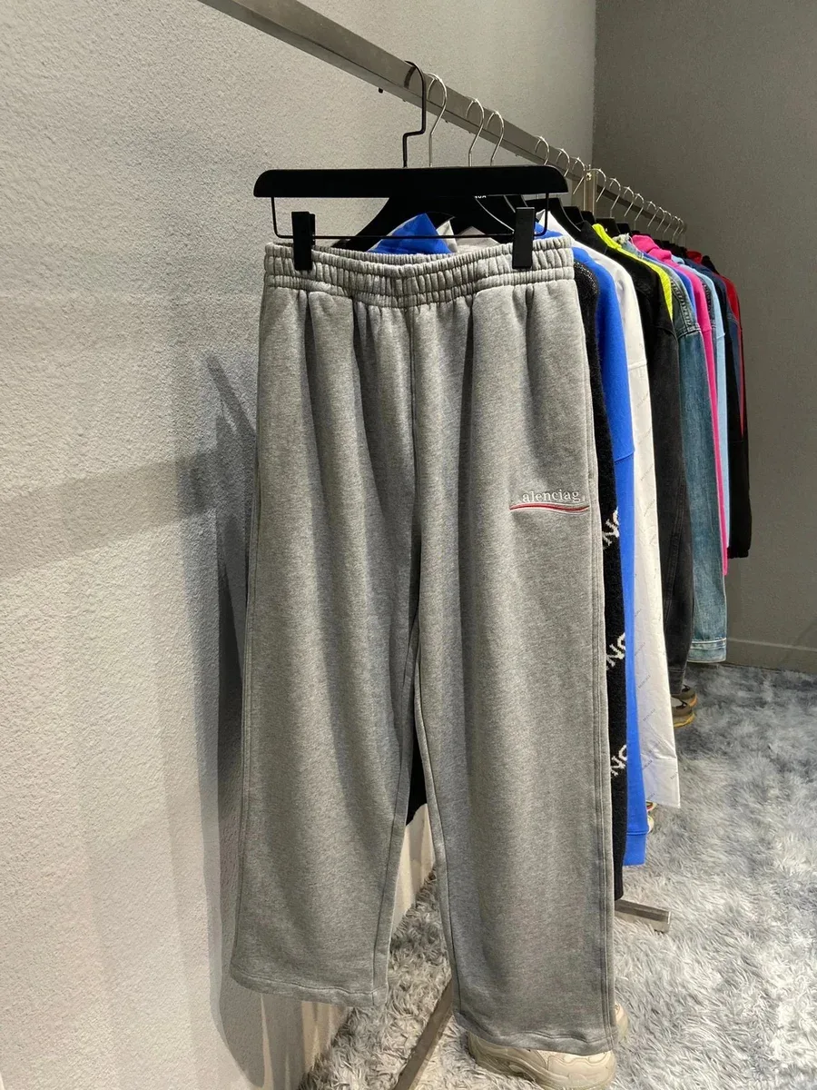 Balenciaga Balenciaga Light Grey Embroidered Sweatpants Grey
